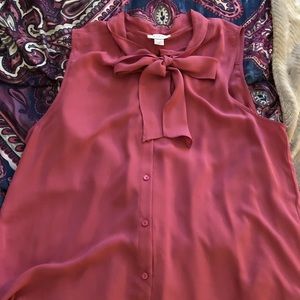 LOFT tie neck blouse